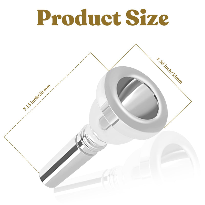 ROWELL Euphonium Mouthpiece 12 C Euphonium Mouthpiece Baritone Mouthpiece Standard Euphonium Mouthpiece Silver-Plated Euphonium Mouthpiece Professional Baritone Euphonium Replacement Mouthpiece