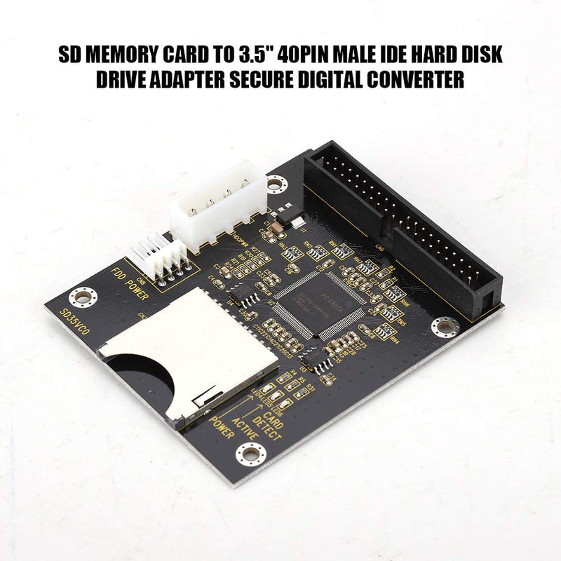ASHATA SD to 3.5in IDE,SD/SDHC/SDXC/MMC Memory Card to IDE 40Pin Male Adapter for DOS/Linux/Windows 98SE, Me, 2000, XP and for Vista.