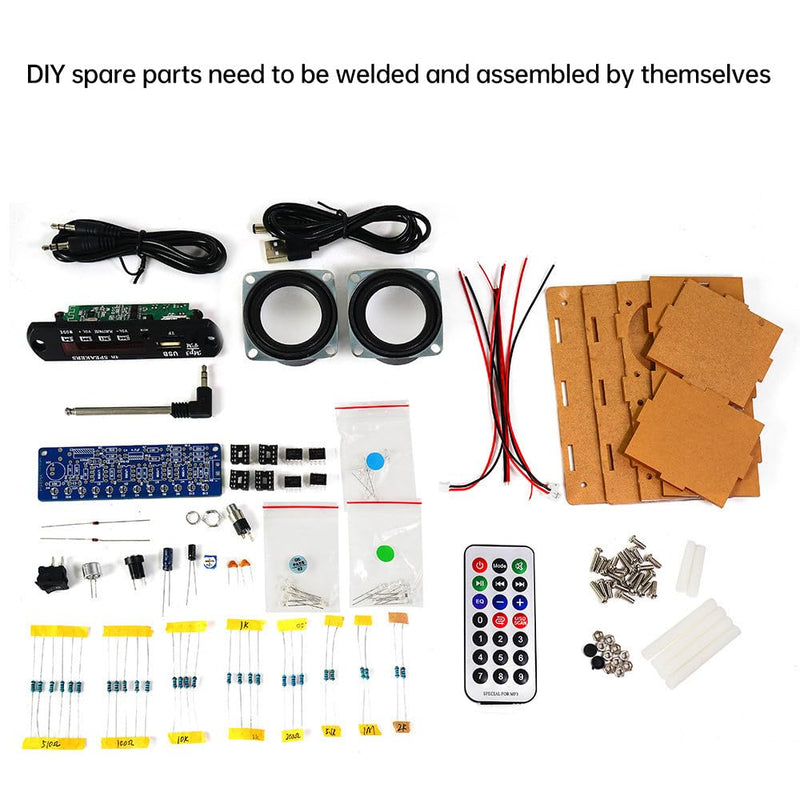 [AUSTRALIA] - Heemol Electronic Soldering Kit, Radio Mini Amplifier, 87.5-108 MHz, DIY Kit, Amplifier, Bluetooth Speaker with Spectrum with LCD Display with Remote Control, Soldering Practice, Loose Parts 