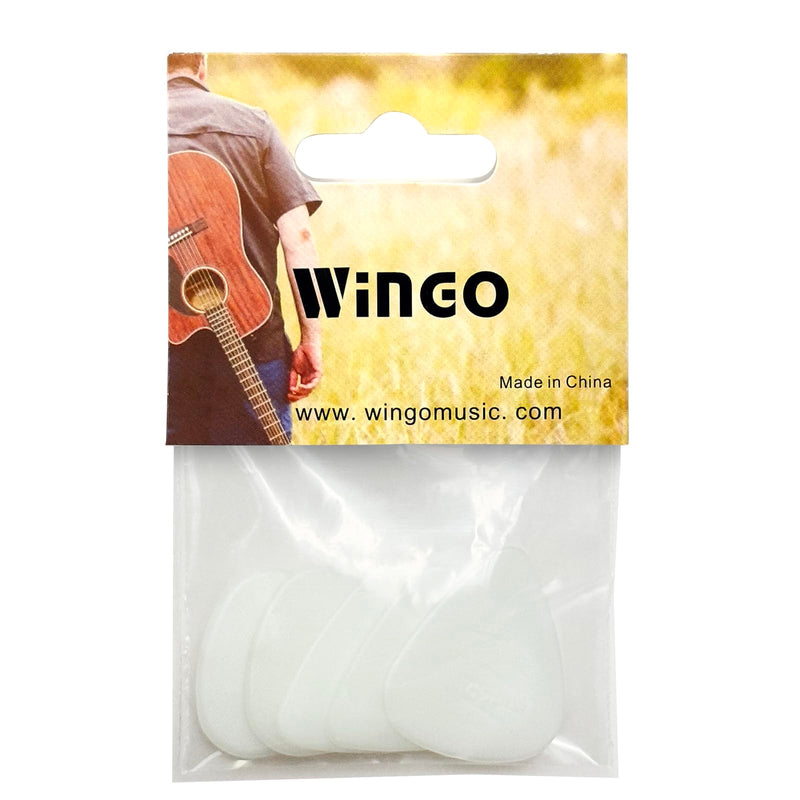 [AUSTRALIA] - WINGO Guitar Picks with Grip Stamped, Non Slip Picks 5 Pack (073, 088, 1.0, 1.25, 1.5mm) for Acoustic Electric Guitar Bass- White Color. 