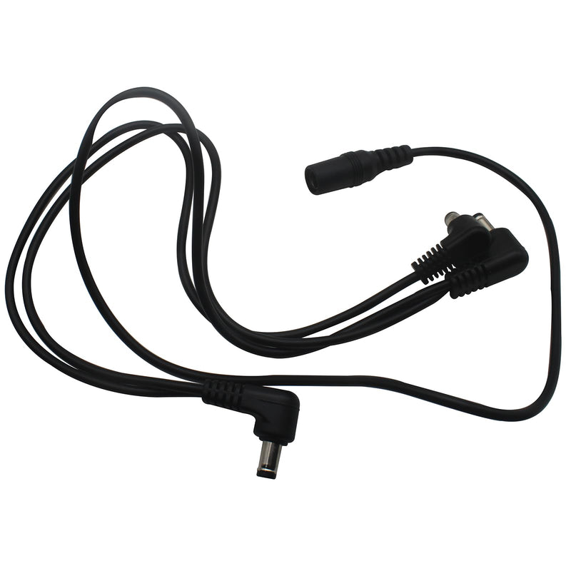 2 Pcs Black 1/3 Daisy Chain Power Cord DC Elbow Three Ways Daisy Chain Power Line DC for Guitar Pedal Power Adapter