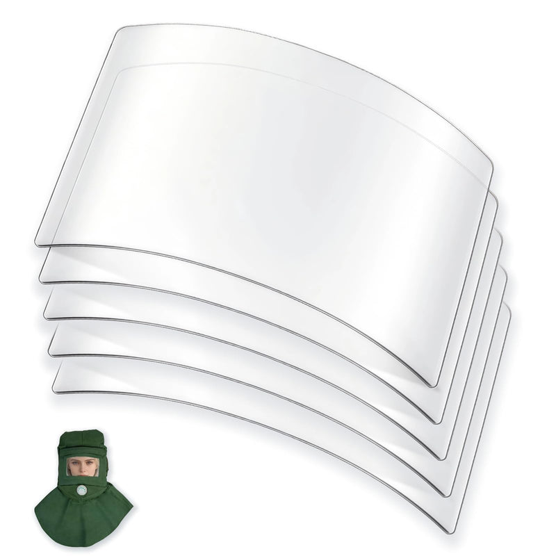 [AUSTRALIA] - Sandblasting Hood Replacement Lens 5-Pack, Hardened Scratch-Resistant Polycarbonate for Painting, Dusting & Grinding 