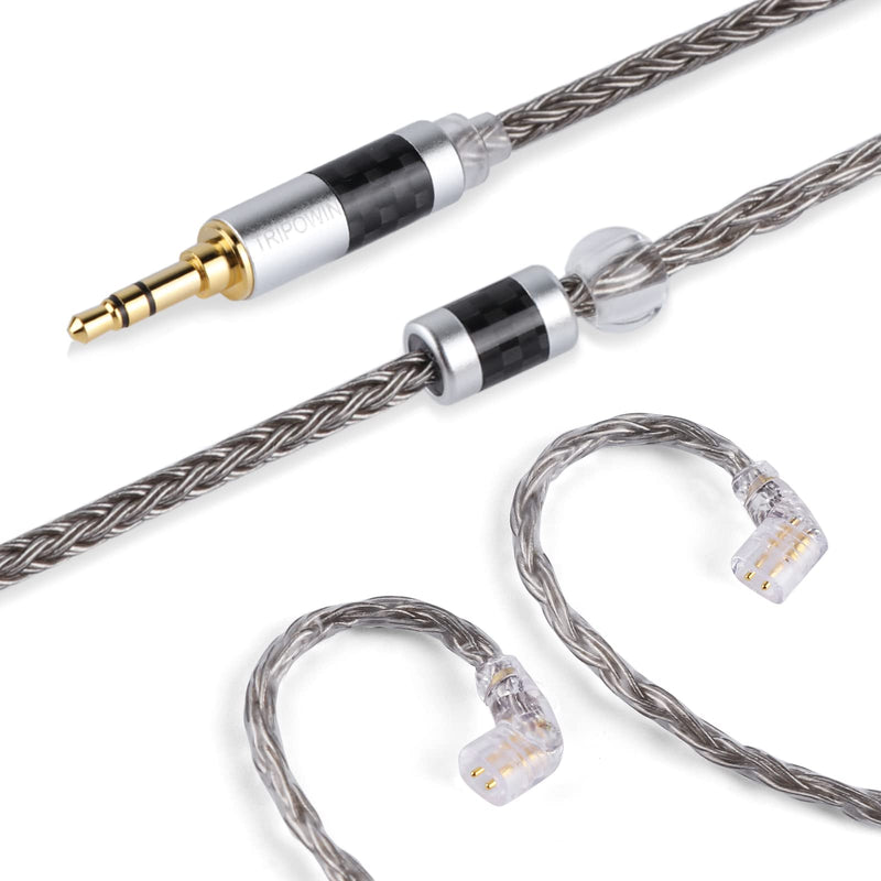 Linsoul KZ ZS10 PRO X HiFi in Ear Earphones(Without Mic, Black) + Tripowin Zonie IEM Cable(Recessed 2pin, 3.5mm, Grey)