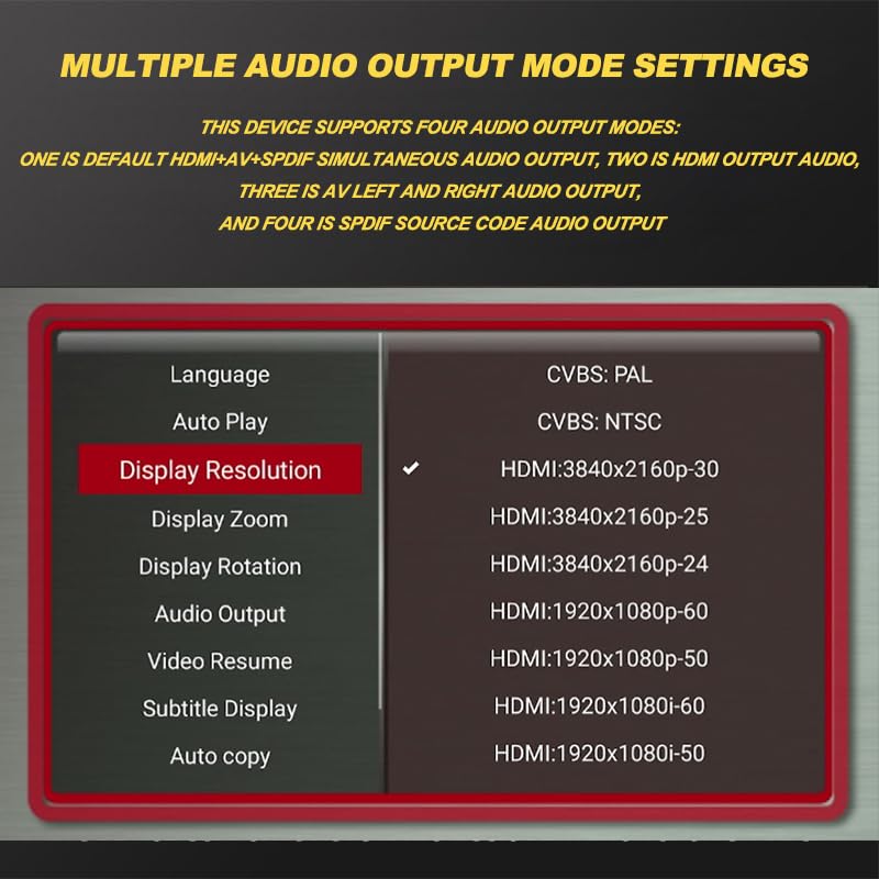 [AUSTRALIA] - HDMI Media Player, 4K Ultra HD Digital Media Player, Supports USB Drive, SD Card, 4K@30Hz Output,H.265/H.264/AVC Decoding MP4/MKV/MP3/TS/Rmvb/Mov/JPG for Advertising Playback Multimedia TV Playback. Deep black 