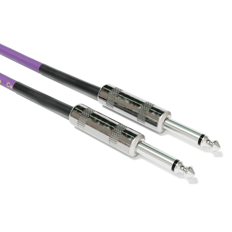 1 Piece - Guitar Instrument Mono Patch Cables Lead 6.35mm 1/4" Straight/Straight [Purple | 600 cm - 236.22"] 600 cm - 236.22" Purple