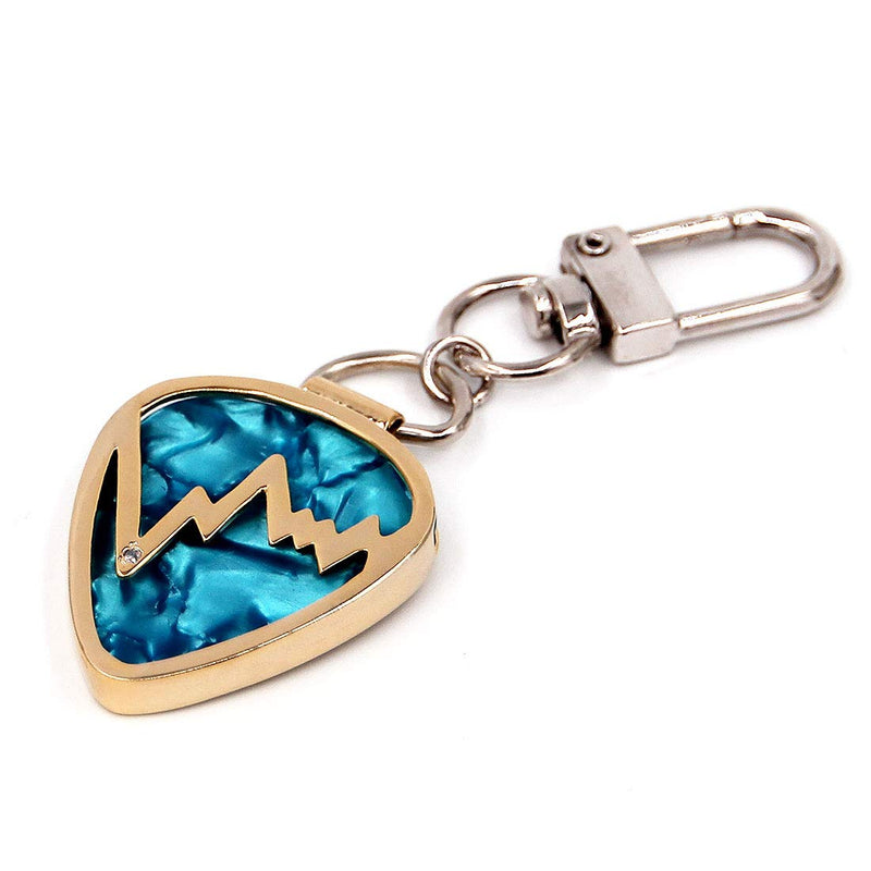 Soundwave Shaped Guitar Pick Holder Keychain for Guitarists (Gold) Gold