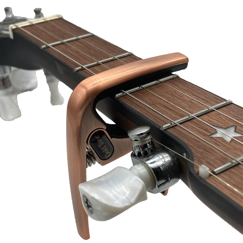 Gold Tone Swift Capo for Banjo, Ukulele, Mandolin, Tenor Guitar - Radiused or Flat (Copper) Copper
