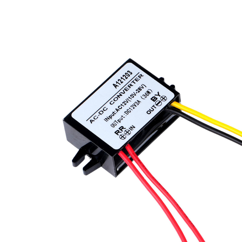 DewinLVD AC DC Step Down Converter, AC 10-28V to DC 12V 3A 36W Buck Power Converter, Input 10-28V AC, Output 12V DC, Waterproof Module of Buck Converter 10-28VAC