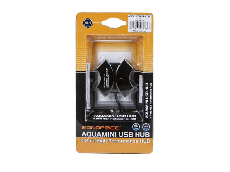Monoprice 4-Port USB 2.0 Passive Hub (106631),Black