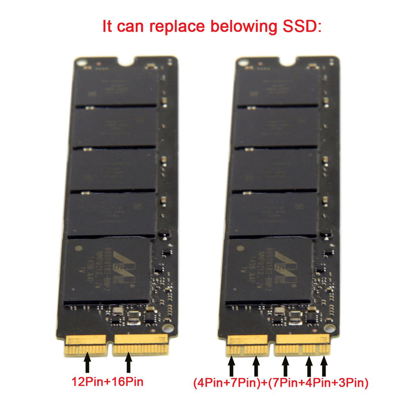 NFHK 12+16pin 2014 2015 Mac to M.2 NGFF M-Key AHCI SSD Convert Card for MAC A1493 A1502 A1465 A1466 Green NVME SSD to MAC 2013-2017