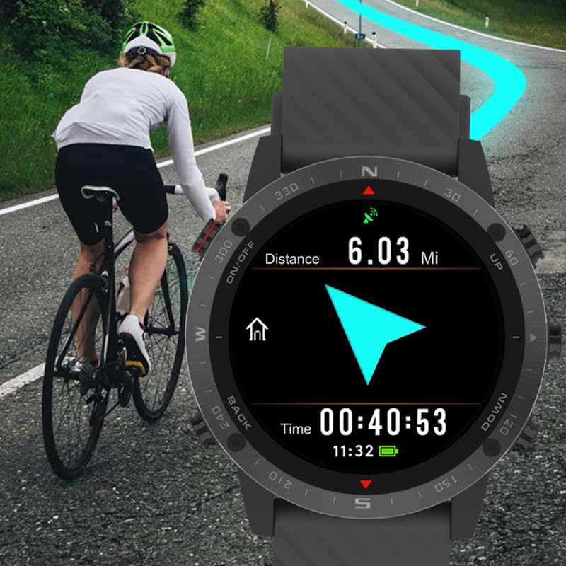 SUNROAD G5 Pro GPS Sports Watch AMOLED Health and Fitness Tracker Running Swimming Climbing Hiking Route Navigation Men Wristwatch