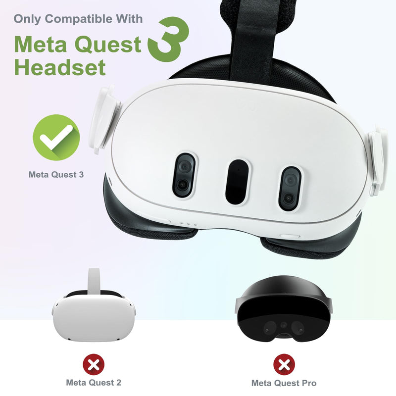 TiMOVO Head Strap for Oculus Meta Quest 3, Replacement Elite Strap for Quest 3 with Comfortable Head Cushion Pad & Enhanced Head Support, VR Meta Quest 3 Accessories Detachable Adjustable Strap, White