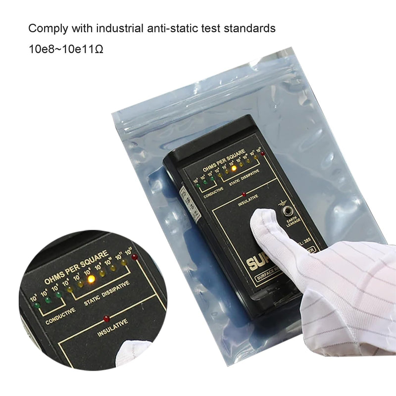 Antistatic Bags, 100pcs Resealable ESD Bags 3.2x4.7inches with Labels for GPU Hard Drive SSD HDD and Electronic Device (Ziplock-3.2X4.7-100pc) Ziplock-3.2X4.7-100pc