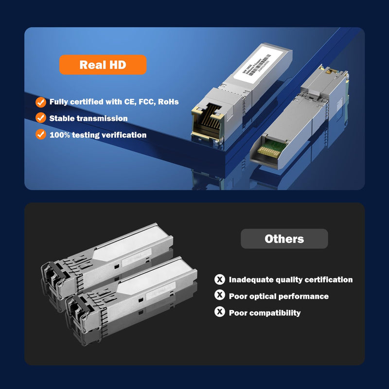 262Ft 80 Meters 10Gb SFP+ to RJ-45 Transceiver, 10 Gigabit SFP+ Copper Ethernet CAT6a Module Compatible with 5Gb/ 2.5Gb, NOT Compatible with Brand Dell, Aruba, HP, H3C [1-Pack]