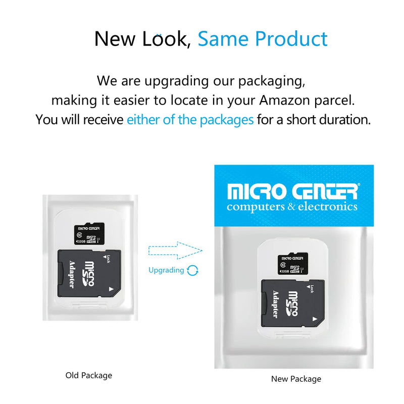 Micro Center 32GB Class 10 Micro SDHC Flash Memory Card with Adapter for Mobile Device Storage Phone, Tablet, Drone & Full HD Video Recording - 80MB/s UHS-I, C10, U1 (2 Pack) 32GB - 2 pack