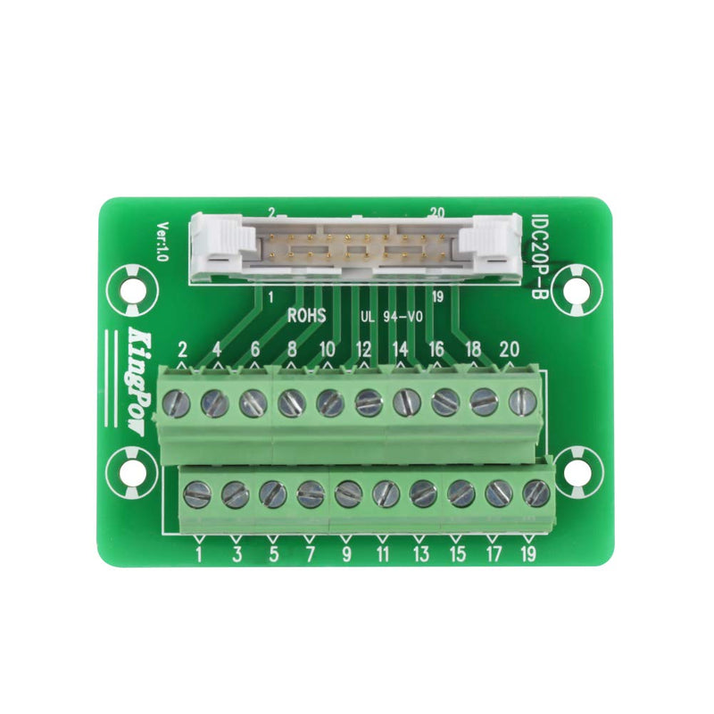Marhynchus 20 Pin Connector Breakout Block Header IDC20P Terminal Block Connector PLC Interface with Bracket