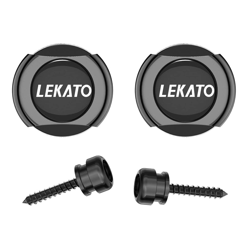 LEKATO Bass Guitar Strap Locks for for Electric Guitar & Bass Strap Locks Security Quick Release Strap Guitar Strap Locks Set Retainer System for Electric Acoustic Guitar, Bass, Ukulele Strap (Black) Black