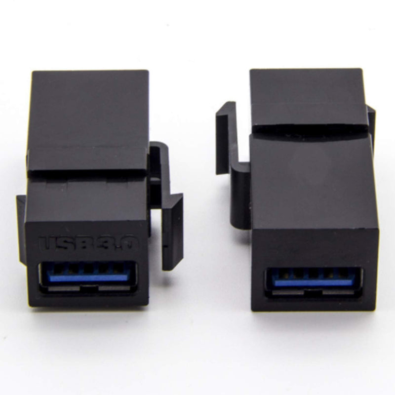 AYECEHI USB 3.0 Keystone Jack Inserts (3 Pack) Female to Female Adapters Coupler Insert Snap-in Connector Socket Adapter Port for Wall Plate Outlet Panel - Black