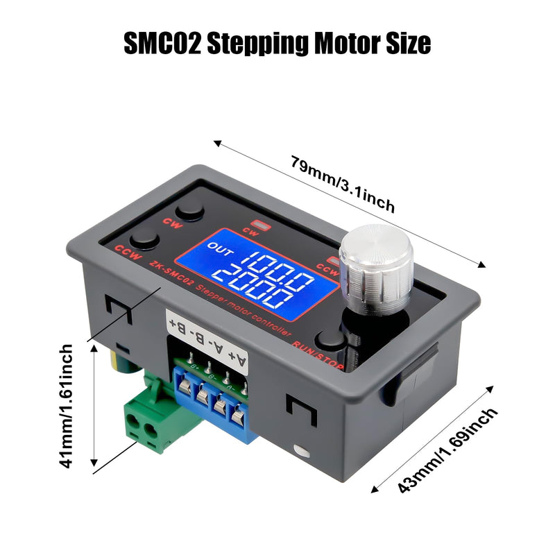 Stepper Motor Driver for NEMA 17 Binghe SMC02 Stepper Motor Driver Controller Stepper Motor with Display Forward/Reverse Stepper Motor Driver Control PLC Serial Communication for NEMA 17 23 Moto