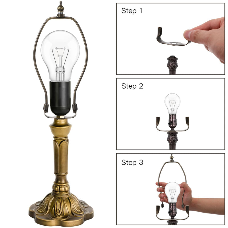 SOLUSTRE Lamp Holder Harp Lamp Shade Harp Holder Bronze Horn Frame Shade Holder Adjustable Kit Suitable for Table Floor Light Umbrella Holder 20X 11,5X0,2 CM