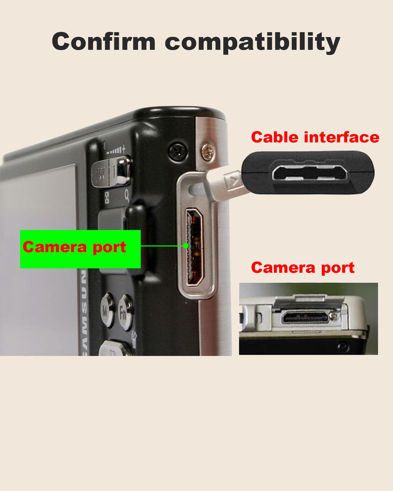 [AUSTRALIA] - 5Ft for Samsung Camera Charger SUC-3 SUC-5 SUC-7 compatible with P1000, P800, PL10, PL100, PL101, PL120, PL121, PL150, PL151, PL170, PL171, PL20, PL200, PL201,WB210,WB550,WB600,WB610,WB650,WB660,WB700 