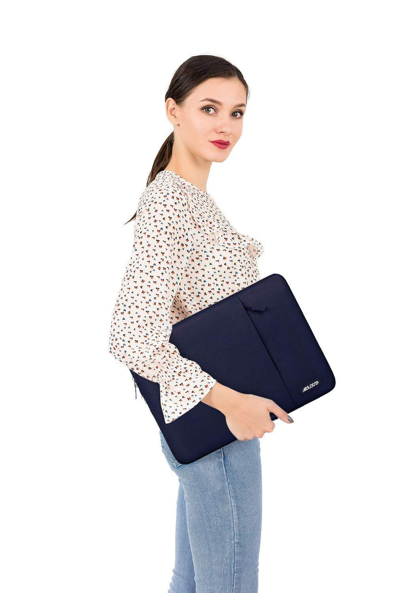 [AUSTRALIA] - MOSISO Laptop Sleeve Bag Compatible with MacBook Air/Pro, 13-13.3 inch Notebook, Compatible with MacBook Pro 14 inch M3 M2 M1 Chip Pro Max 2024-2021, Polyester Vertical Case with Pocket, Navy Blue 13.3 inch 