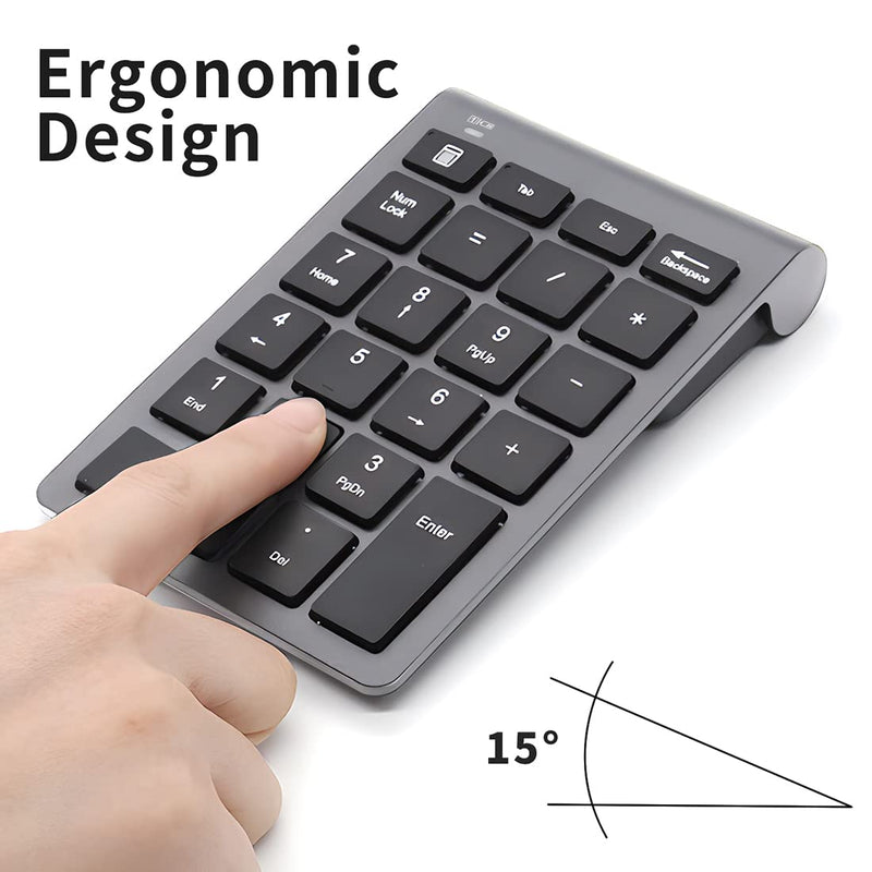 [AUSTRALIA] - LIANGSTAR Number Pad, Wireless Numeric Keypad 22 Keys Portable Keyboard Extensions with 2.4GHz USB Receiver for 10 Key Financial Accounting Data Entry, Surface Pro, Laptop, Desktop, PC, Notebook 