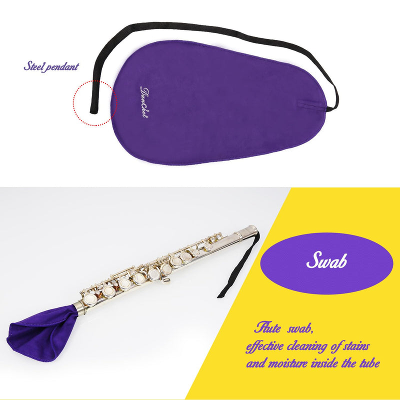 Flute Cleaning Care Cleaning Kit: Key Oil + Cork Grease + Swab + Cleaning Cloth + Cleaning Brush + Cleaning Rod - Maintenance Kit