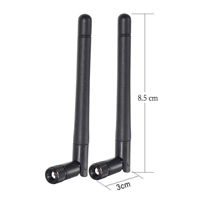 Bingfu Dual Band WiFi 2.4GHz 5GHz 5.8GHz 3dBi MIMO RP-SMA Male Bluetooth Antenna (2-Pack) for PC Computer WiFi Router Wireless Network Card USB Adapter Security IP Camera Video Surveillance Monitor （RP-SMA Male）Antenna 2-Pack