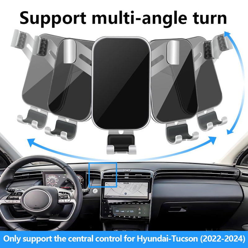Car Phone Holder for Hyundai Tucson 2022 2023 2024 and Hyundai Santa Cruz 2022-2024 Auto Interior Accessories Best Cell Phones Mount Cellphone Mobile Cradle Charging Navigation GPS Screen Stand