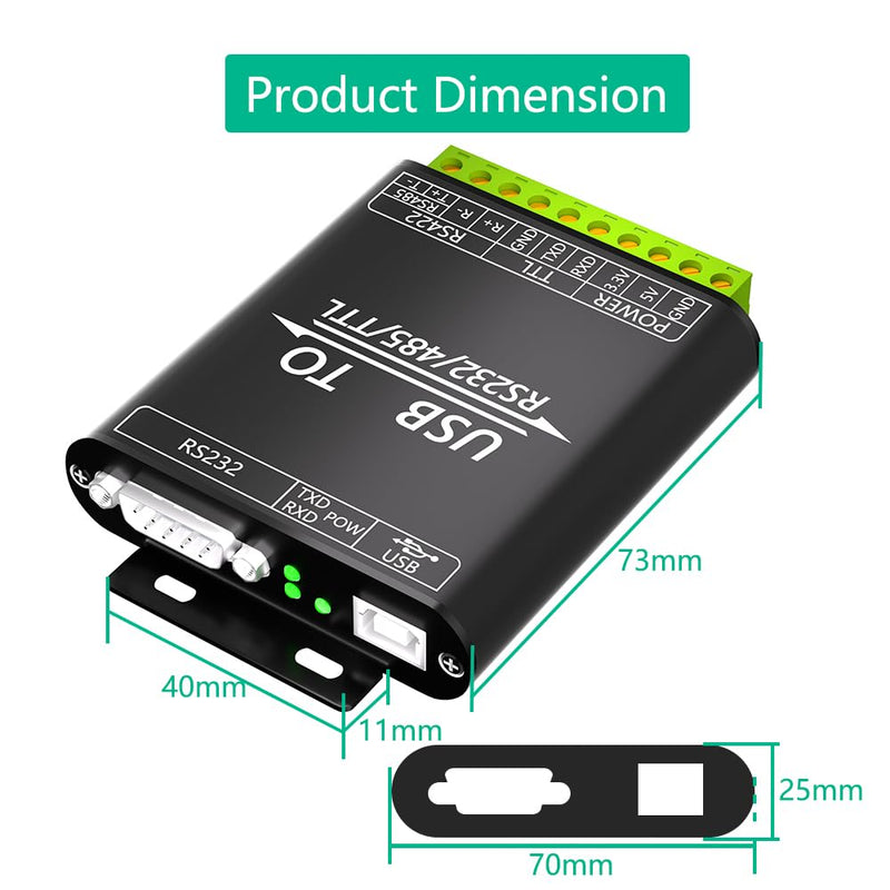 Mustpoint USB to RS232/485/422/TTL Converter with CP2102 Chip, Industrial Isolated USB Adapter with Multiple Protection, Support Multi Devices and Android, Windows 11/10 / 8.1/8 / 7, Etc Multi System
