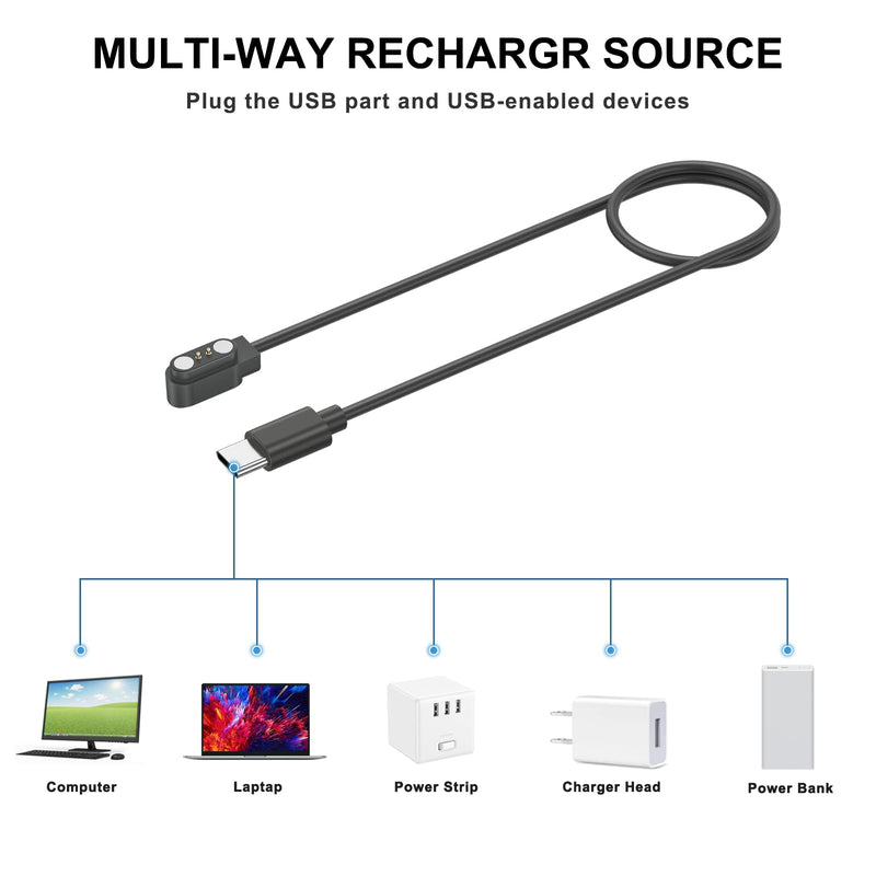 Mugust Charger for VeryFit Smart Watch - IDW26, IDW25, IDW23, IDW21, IDW19, IDW17, IDW16, IDW15, IDW13, ID205L, ID206-1.6ft USB C Magnetic Charging Cable