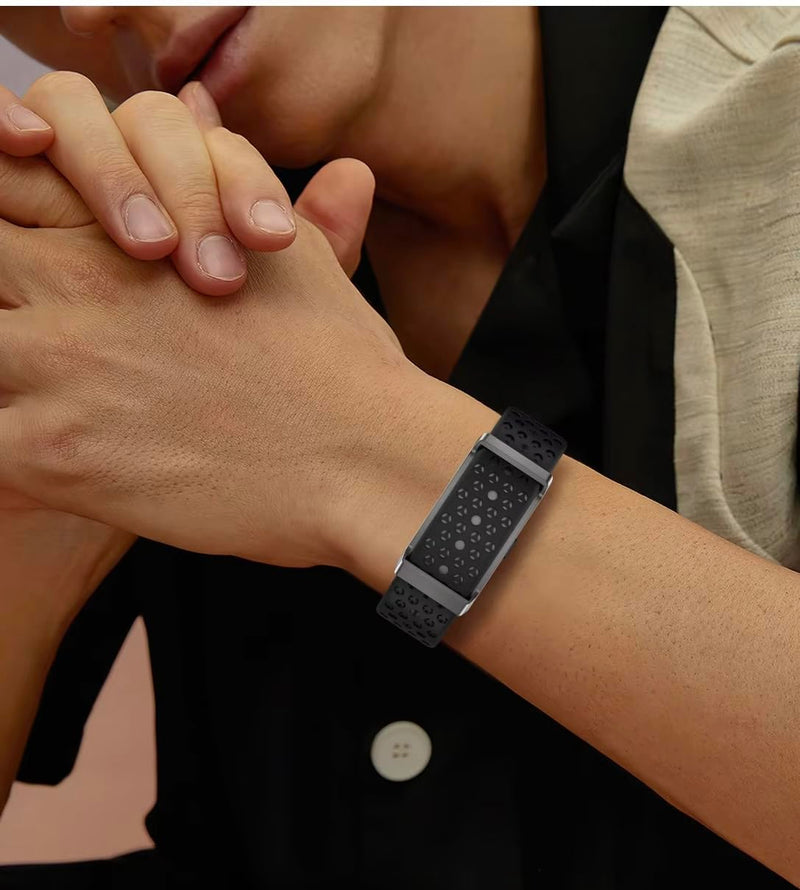 Smart Bracelet with 2 Premium Bands, Heart Rate,Blood Pressure,Blood Oxygen,Sleep,100+ Activity Modes, Fitness Tracker,Waterproof, Android/iOS with Long-Lasting Battery and Lifetime Subscription