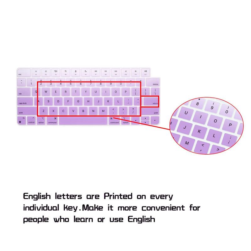 HRH Silicone Keyboard Cover for Apple iMac 24 Inch 2021 Newest Magic Keyboard with Touch ID A2449 Keyboard Cover Protector Skin,for Apple iMac 24 Inch M1 Chip 2021 Magic Keyobard A2450-Mint Purple Mint purple