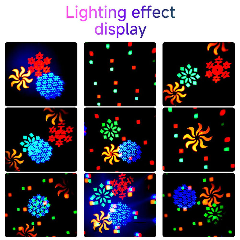 [AUSTRALIA] - Party DJ Disco Light 3in1 projector Stage lighting remote control multi-mode voice control strobe effect projection light Family Party Bar Club KTV Karaoke Holiday Birthday Bash Party atmosphere light Black 