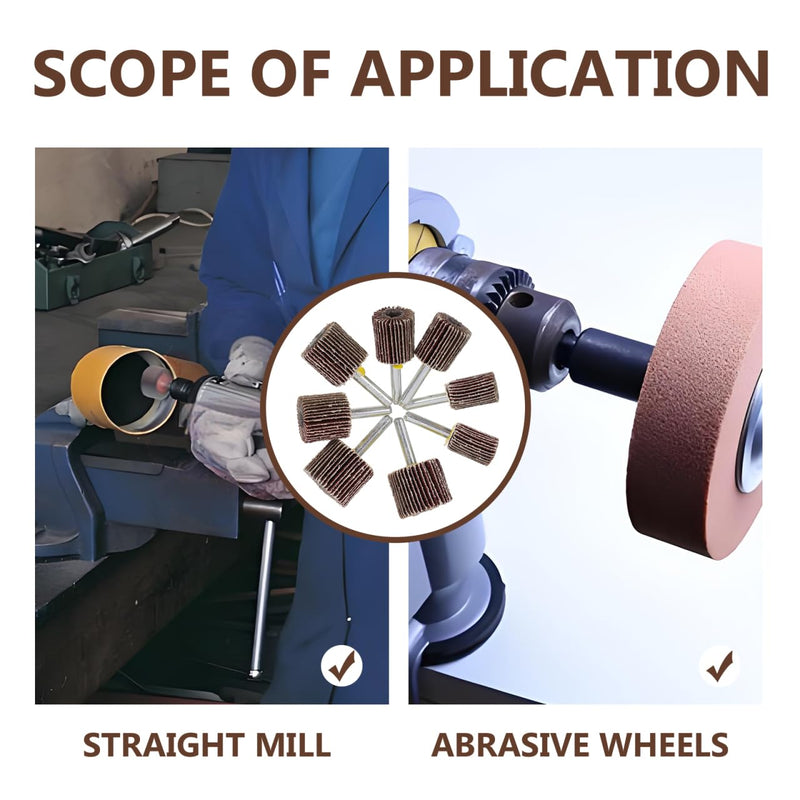 DECOMELODY 8 x Electric Straight Grinder Sanding Disc Abrasive Wheel Slat Grinding Wheel for Drill Car Silicon Carbide Grinding Wheel Wire Flap Wheel Steel