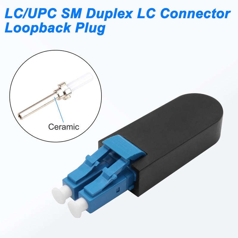XMSJSIY LC/UPC Fibre Optic Tester Loopback Connector Duplex Singlemode LC 9/125 Tester Connector Standard LWL Circuitors Signal Test LC Adapter for Test Application - 2 Pieces