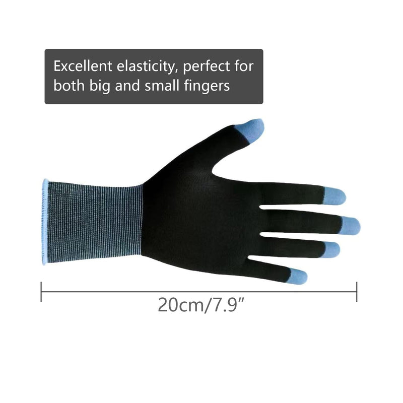[AUSTRALIA] - Finger Gloves for Gaming,E-Sports Gaming Gloves thumb sleeves for Highly Sensitive Nano-Silver Fiber Material Black Blue 