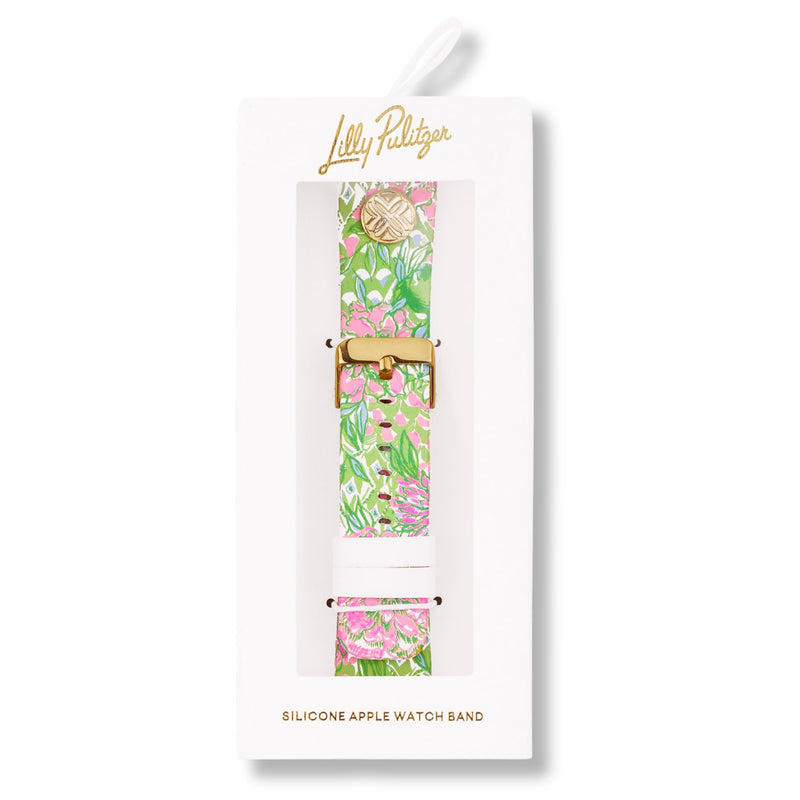 Lilly Pulitzer Silicone Apple Watch Band for Women, Sized to Fit 38mm & 40mm Smartwatches, Compatible with Apple Watch Series 1-6 and SE, Lime Feeling Good