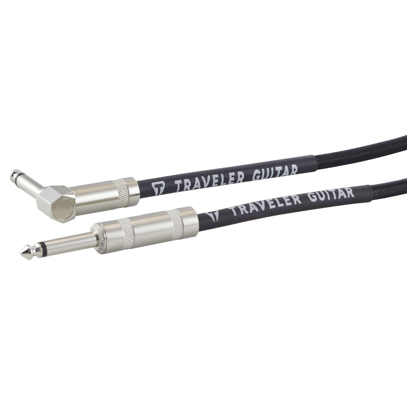 Traveler Guitar 10ft. Instrument Cable, Braided, Straight/Angled - Black