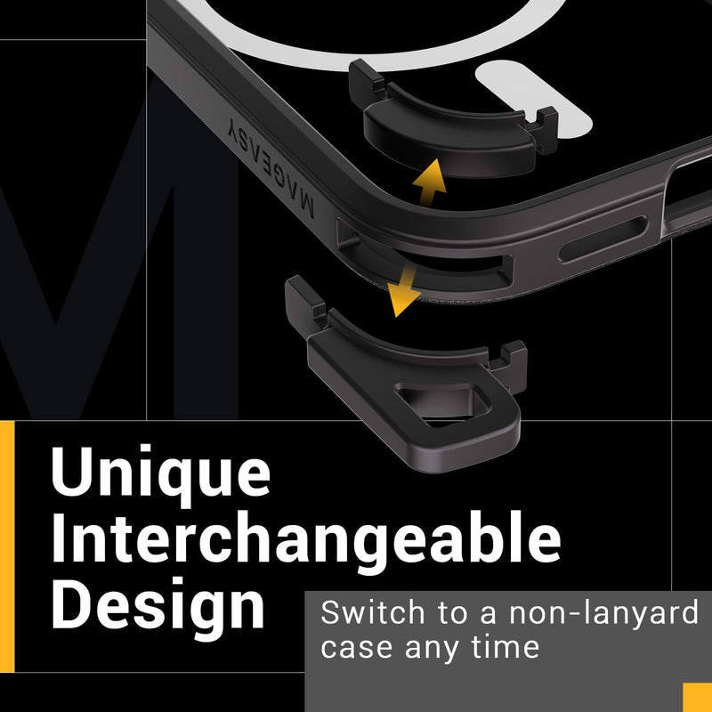 MAGEASY Case with Strap for iPhone 15 Pro - Ultimate 22ft Drop Protection, 6.1" Crossbody Case with Lanyard, Compatible with MagSafe - Odyssey Ultra M | Embedded Metal Frame for iPhone 15 Pro 6.1" Metal Black (Odyssey Ultra M)
