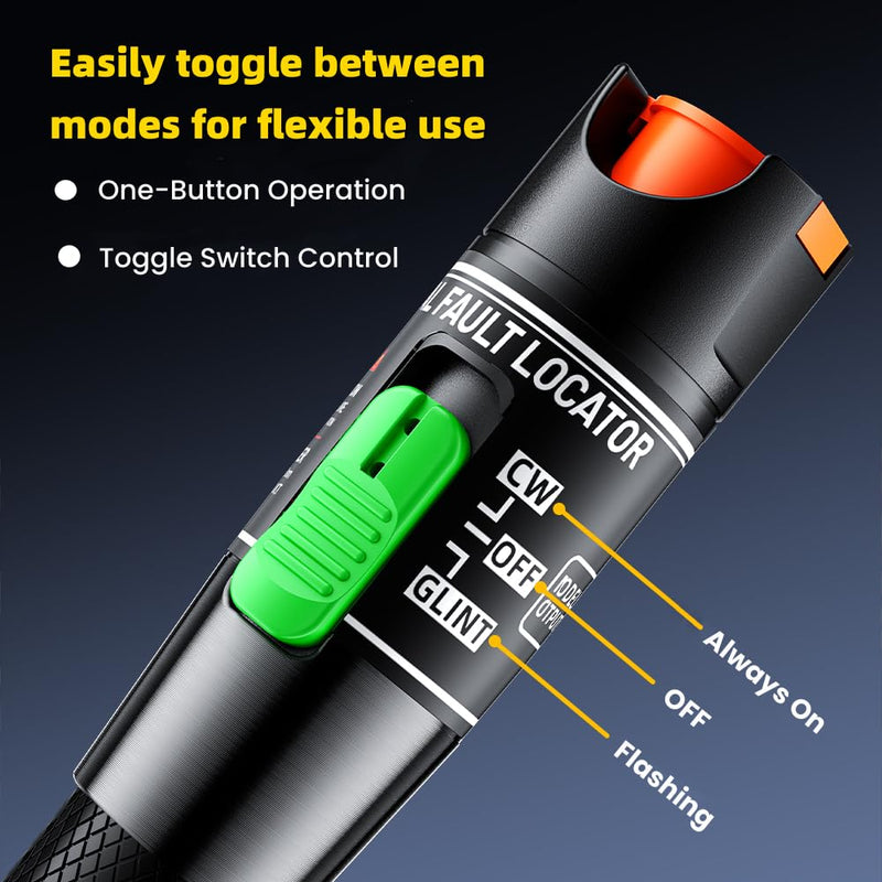 Visual Fault Locator,30-50KM Fiber Optic Cable Tester Meter, VFL Red Light Pen Light Source Testers(Black) 30-50KM VFL