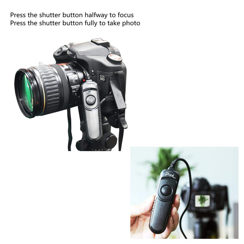 Pixel Shutter Release Cord RC-201 E3 Compatible with Canon R6, RP, 850D, 90D, 80D, 750D, 2000D, 1200D, M6 for Fujifilm XT3, XT4, XT30, GFX100, GFX50SII for Olympus OM-1, E-M1X, E-M1 2, E‑M1 3 201 E3 for Canon Fuji Olympus