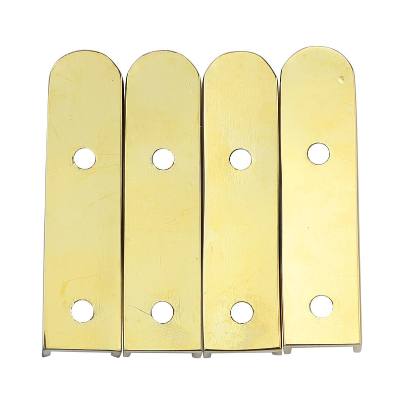 Bass Guitar Bridge with Zinc ALloy Saddle Base Individual Single String Fixed Bridge for 4 String Electric Bass Replacement Parts（Gold） 4PCS Gold