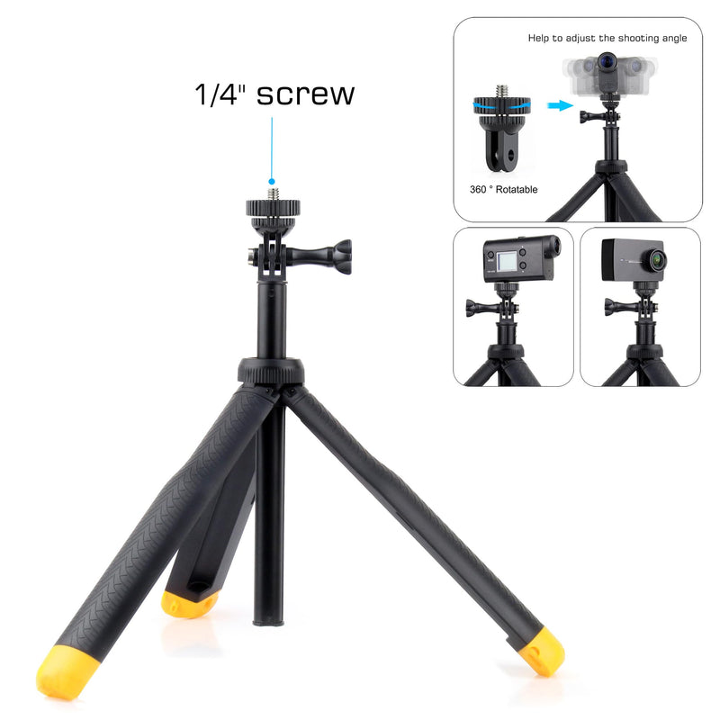 4-in-1 Floating Hand Grip Tripod Underwater Waterproof Selfie Stick Extendable Monopod for GoPro Hero 12 11 10 9 8 7 6 5 4,Insta360,Used as a Floating Tripod,Hand Grip,Selfie Stick,Tripod Stand Yellow