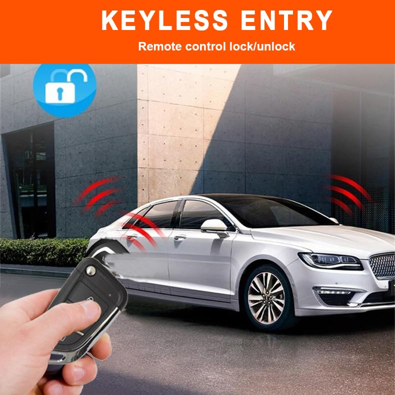 Car Alarm System with Remote Starter and Engine Start Stop Push Button (Without Siren (Connect to car Horn)) without siren (connect to car horn)