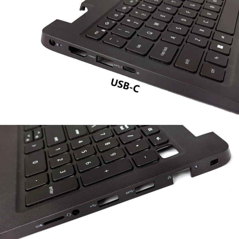Replacement Upper Case Palmrest for Dell Latitude 15 3520, E3520 Black Backlit