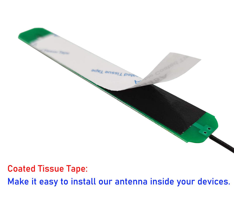 Internal Laptop WiFi Antenna 8dBi Dual-Band Mini PCIe U.FL MHF1 Cable 50cm | 2.4GHz 5.8GHz, PCB design, UFL Connector. Mini PCIe wifi card antenna only—not for M.2/NGFF