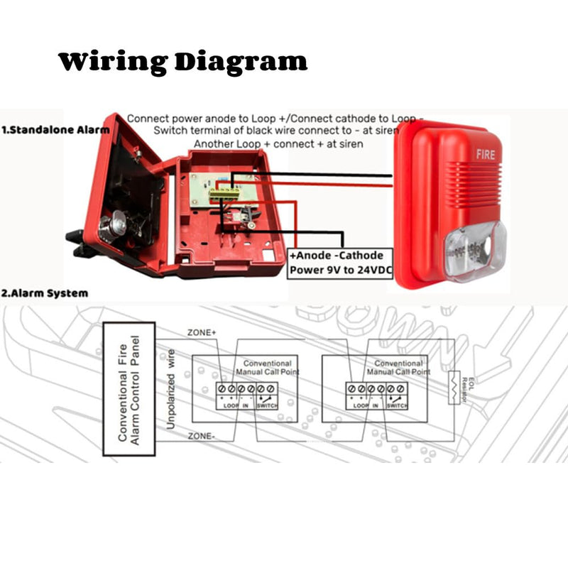 Emergency Alarm Station Conventional Dual Action Manual Call Point Fire Alarm Panic Button SOS Switch for Alarm Siren or Panel