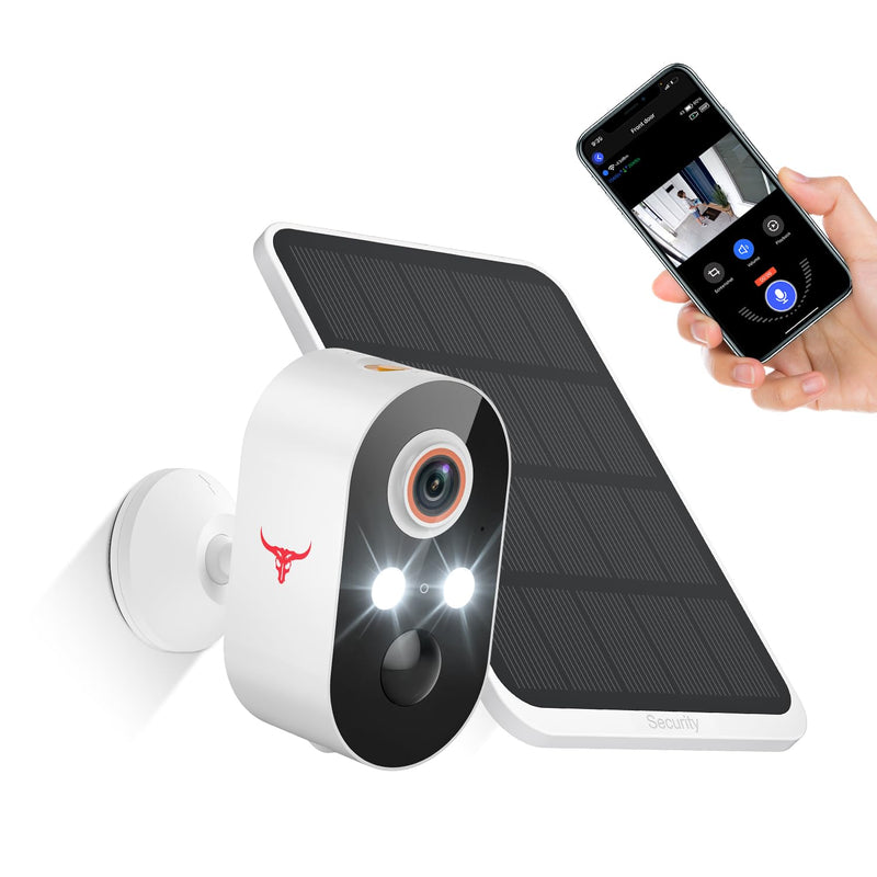 1080p Solar Security Camera, Smart AI Human Detection, Color Night Vision, 2-Way Audio, Cloud Storage Sold Separately, 2.4G WiFi, Wireless Indoor/Outdoor Surveillance Bullet Cam (1 Pack) 1 pack